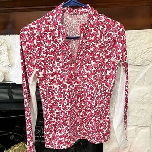 Tail White Label Hearts Pullover Pink and White Long Sleeve Top Size XS